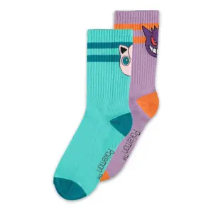 Uppsättning med 2 par strumpor Difuzed Pokemon Heads image-1