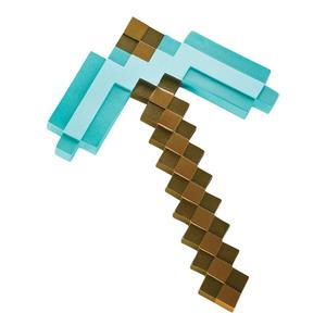 dsg65685-decorative-object-plastic-replica-diamond-disguise-minecraft-pickaxe-blue-brown-40-cm