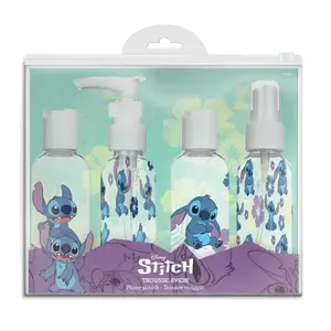 Sac de voyage avec 4 bouteilles rechargeables Disney Stitch image-0