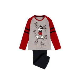 Langærmet pyjamas til børn Disney Mickey Shadows image-0
