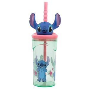 611723-verre-plastique-3d-avec-paille-enfant-disney-lilo-stitch-vert-bleu-rose-360-ml