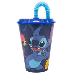 611725-verre-plastique-avec-paille-enfant-disney-lilo-stitch-bleu-430-ml