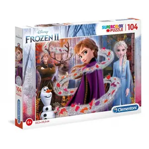 Double glitter puzzle of 104 pieces Disney La Reine des Neiges image-0