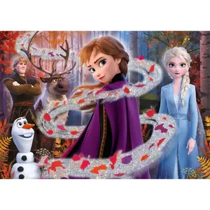 Double glitter puzzle of 104 pieces Disney La Reine des Neiges image-1