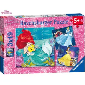 Puzzle 3 x 49 pieces Disney Princess image-0