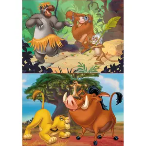 Set of 2 puzzles with 20 animal pieces Disney Disney image-1