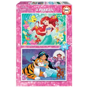 Puzzle 2 x 48 pieces Disney Princess image-0