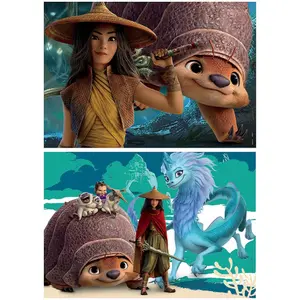 Puzzles de 2 x 25 pièces en bois Disney Raya&Last Dragon image-1
