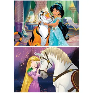 Puzzle 2 x 16 pièces en bois Disney Princess image-1