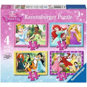 Puzzle of 4 x 1-12-16-20-24 pieces Disney Princess image-0