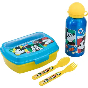 Set di 4 pezzi per panini con bottiglia e posate Disney Mickey image-0
