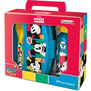 Set di 4 pezzi per panini con bottiglia e posate Disney Mickey image-1