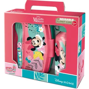 4-teiliges Set Lunchbox und Besteck Mädchen Disney Minnie image-1