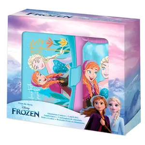 Caja de almacenamiento de alimentos + botella de aluminio Disney Frozen image-2