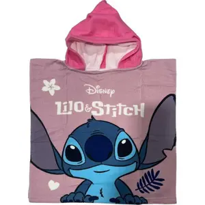 Girl's microfiber poncho Disney Stitch image-0