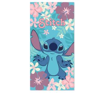 Strandhåndklæde i bomuld til børn Disney Stitch Flowers