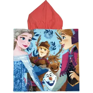 Children's microfiber poncho Disney Frozen image-1