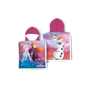 Children's microfiber poncho Disney Frozen image-0