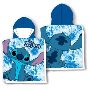 Children's microfiber poncho Disney Stitch image-0