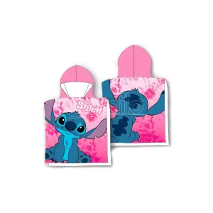 Girl's microfiber poncho Disney Stitch image-0