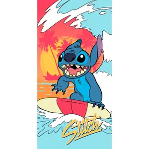 Children's cotton licensing beach towel Disney Stitch image-0