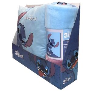 Fleece blanket and cushion Disney Stitch image-1