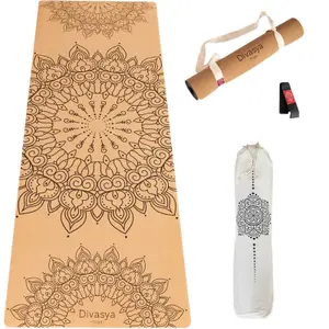 Tapis de yoga en liège avec set Divasya-Yoga 001 image-2