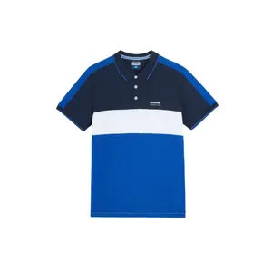 Cotton Polo with Contrasting Panels Diverse Beyonde image-0