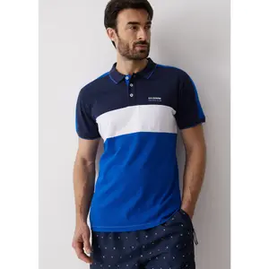 Cotton Polo with Contrasting Panels Diverse Beyonde image-1
