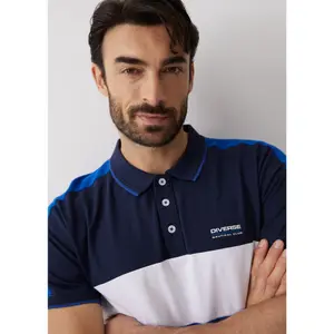 Cotton Polo with Contrasting Panels Diverse Beyonde image-4