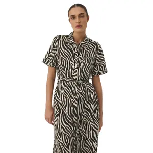 Tierdruck Viskose und Leinen Hemdbluse Damen Diverse Mikadisa image-3
