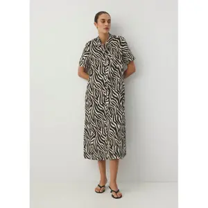 Tierdruck Viskose und Leinen Hemdbluse Damen Diverse Mikadisa