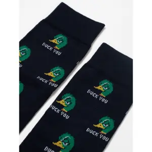 Cotton Patterned Socks Diwari Happy Duck You image-3