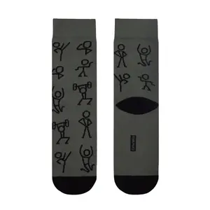 Cotton Patterned Socks Diwari Happy Stickman image-0