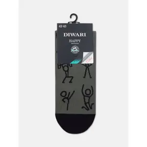 Cotton Patterned Socks Diwari Happy Stickman image-2