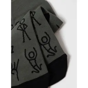 Cotton Patterned Socks Diwari Happy Stickman image-4