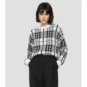 Sweter damski z otworami na ramiona Replay jacquard image-0