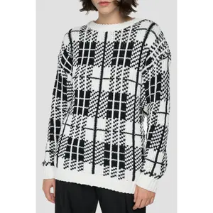 Sweter damski z otworami na ramiona Replay jacquard image-1