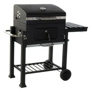 Barbecue a carbonella con coperchio e ruote in metallo e acciaio DKD Home Decor