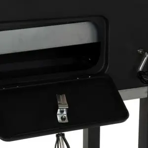 Barbecue a carbonella con coperchio e ruote in metallo e acciaio DKD Home Decor image-5