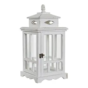 Traditional glass and pine lantern DKD Home Decor