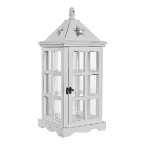 Lanterne en verre et pin DKD Home Decor image-0