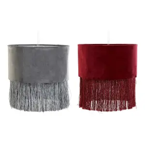 Lampion metalowy z weluru z frędzlami w stylu lat sześćdziesiątych DKD Home Decor (x2) image-0