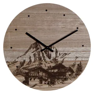 Zegar ścienny z drewna mdf DKD Home Decor Montagne image-0