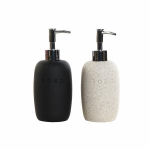 Scandinavian stoneware soap dispenser DKD Home Decor (x2) image-0
