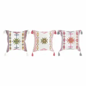 Fringe cushion DKD Home Decor 40x10x40 cm (x3)