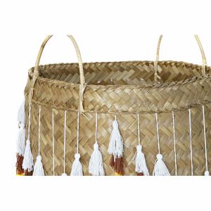Bambu förvaringskorg boho franser DKD Home Decor Multicouleur (x3) image-1
