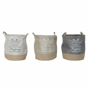 Polyester storage basket DKD Home Decor 39x39x41 cm (x3) image-0