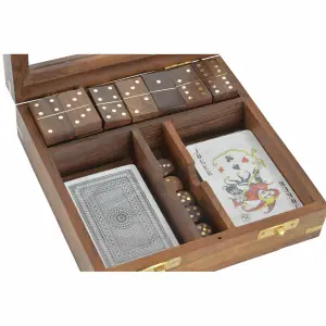 Gesellschaftsspiele DKD Home Decor Sheesham 17x17x5,5 cm (x4) image-1