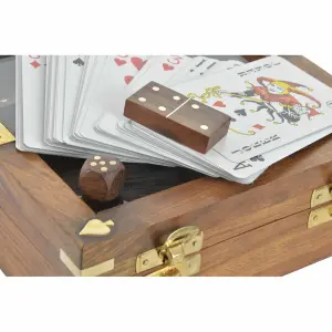 Gesellschaftsspiele DKD Home Decor Sheesham 17x17x5,5 cm (x4) image-2